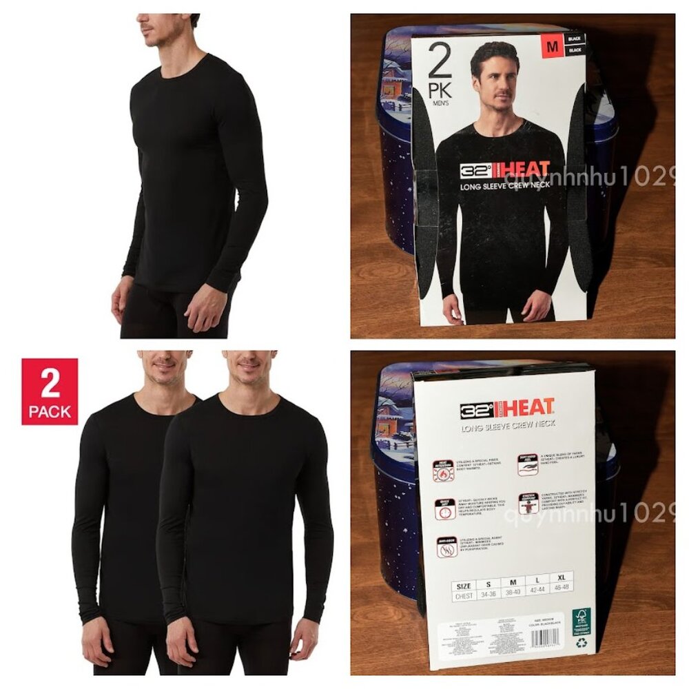 32 Degrees Men's Heat Tee, 2-pack